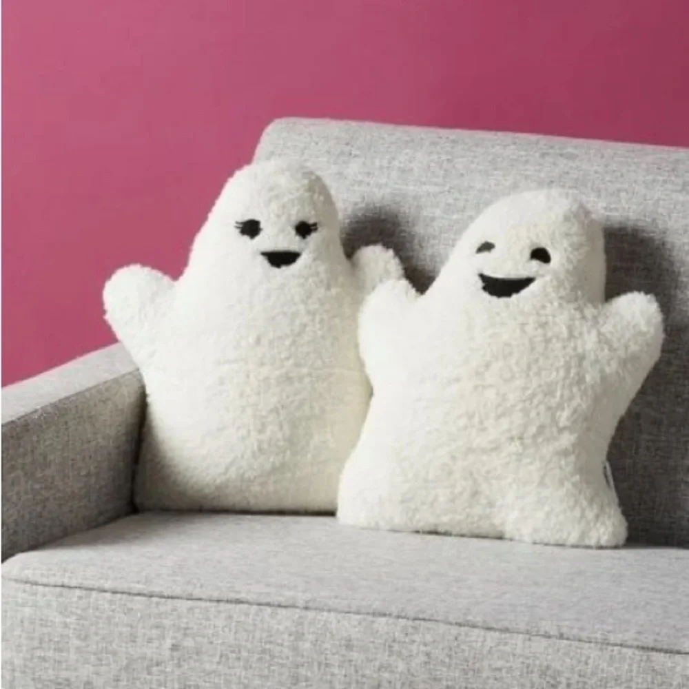 Sherpa Plush Ghost Boy and Girl Pillows Set of Two by Novogratz
